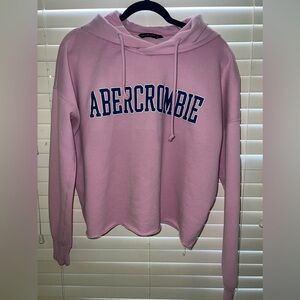 Oversized Cropped Abercrombie Hoodie sz L pink